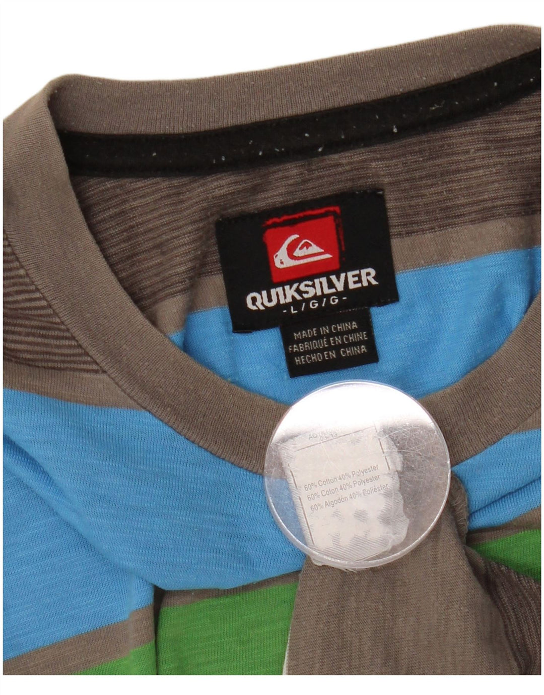 QUIKSILVER T-Shirt Homme Haut Large Multicolore Colourblock Coton