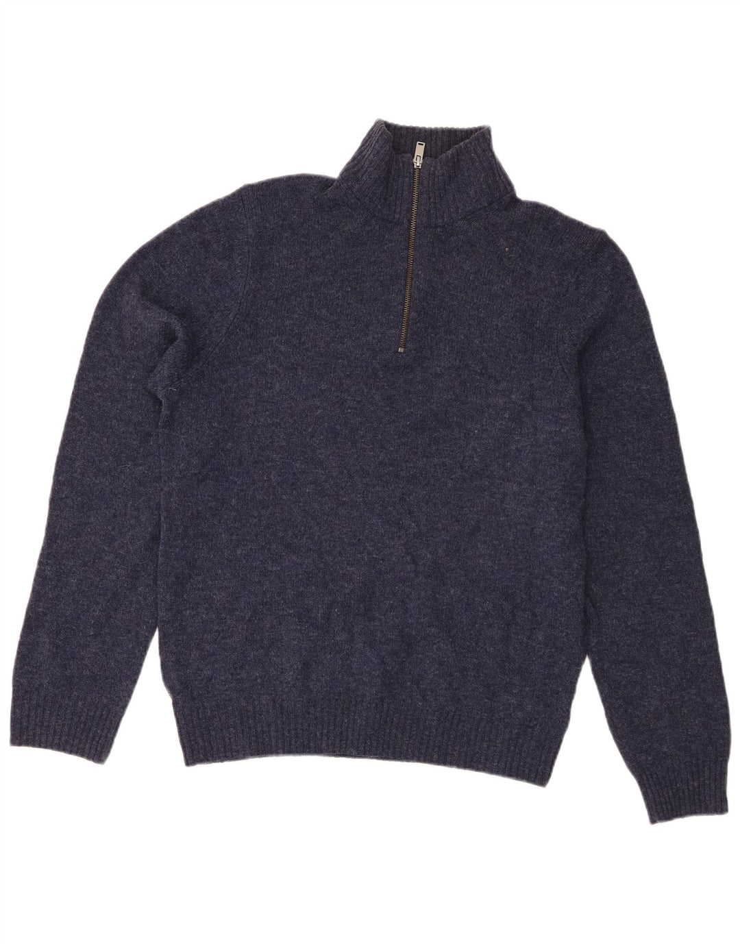 Marks & Spencer Pull col zippé homme bleu marine moyen laine d'agneau