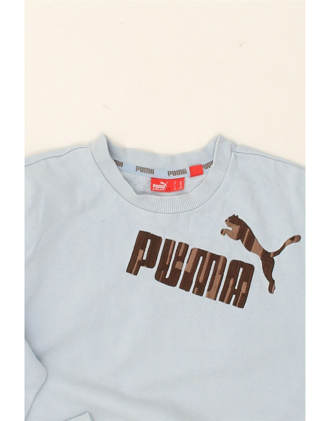 PUMA Boys Graphic Sweatshirt Jumper 11-12 Years Blue Cotton Vintage Puma and Second-Hand Puma from Messina Hembry 