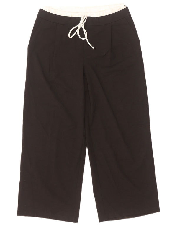 Zara Pantalon court large pour femme Medium W28 L26 Noir Colourblock