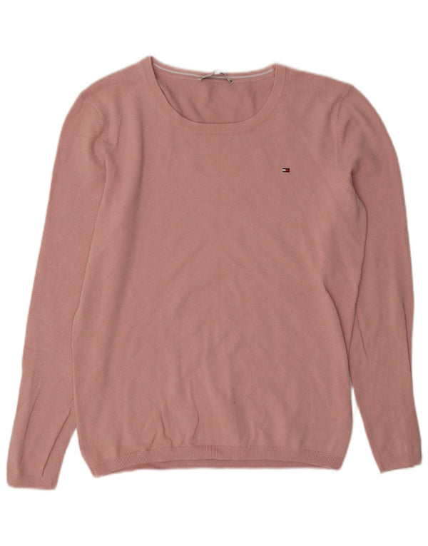 Tommy Hilfiger Pull col bateau pour femme UK 14 Coton rose moyen