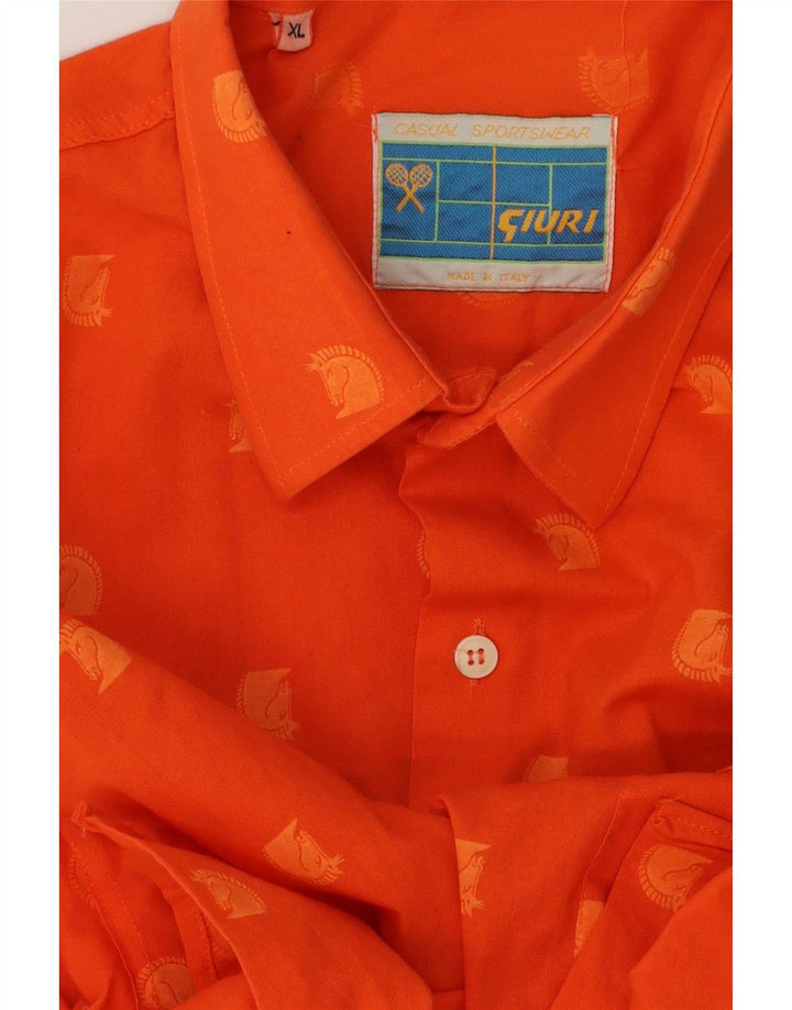 Chemise homme vintage XL Orange tacheté