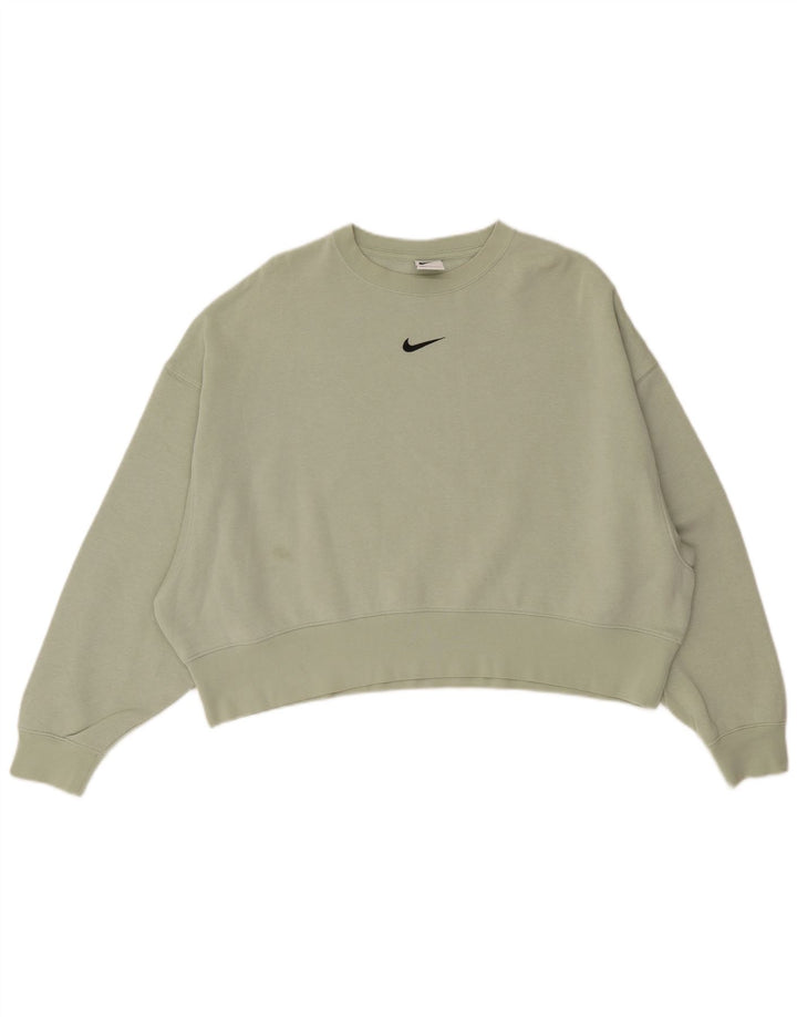 Nike Sweat-shirt surdimensionné pour femme UK 10 Petit coton vert