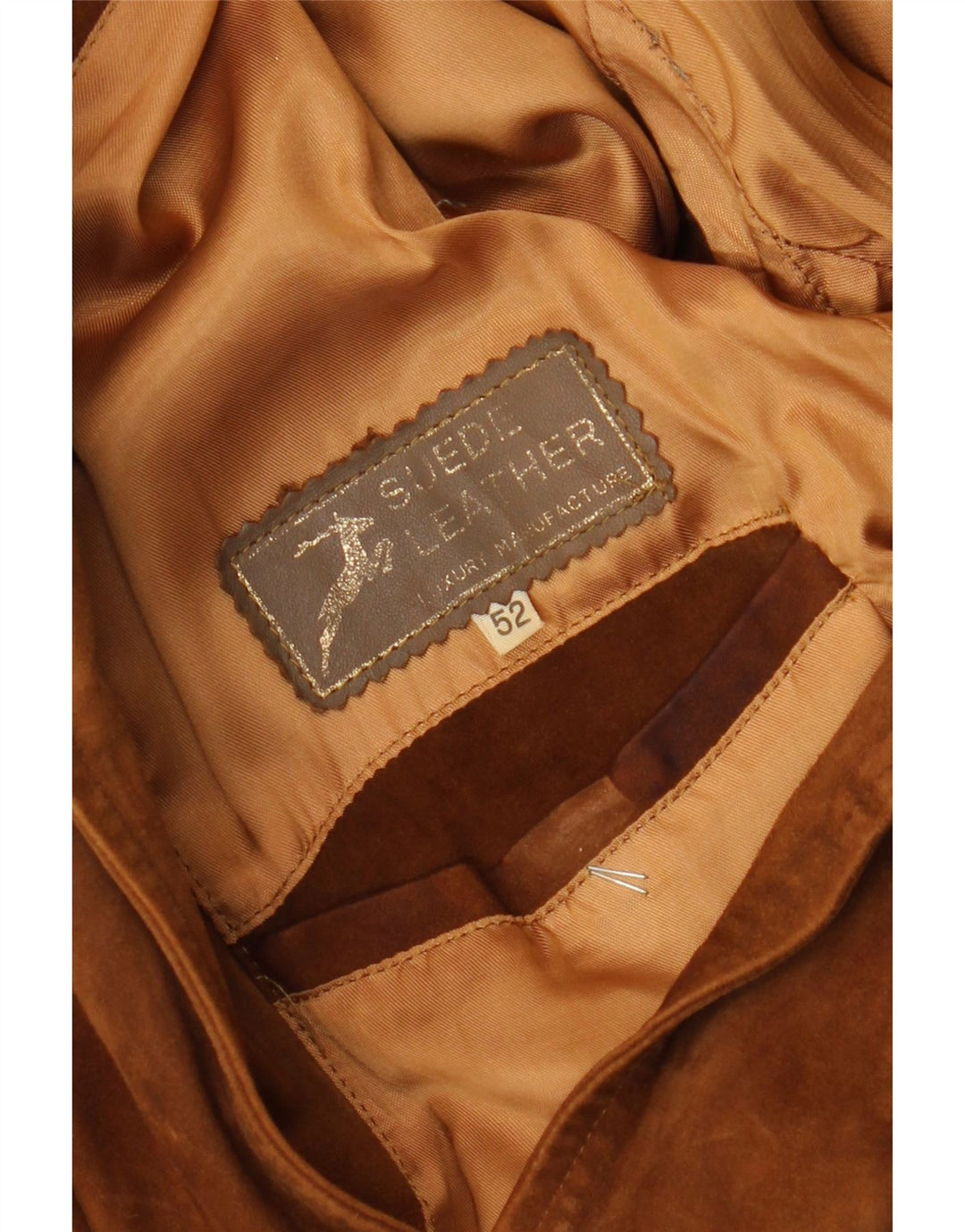 veste en daim femme vintage IT 52 2XL Daim brun