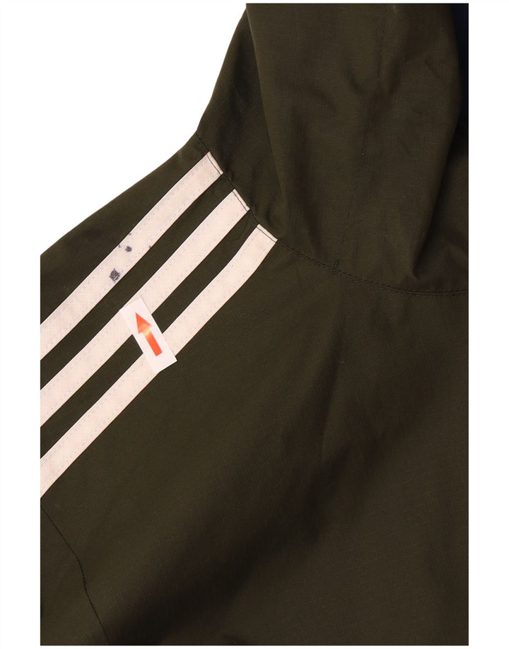 Adidas Veste réversible à capuche pour homme UK 36 Petit Kaki Polyester