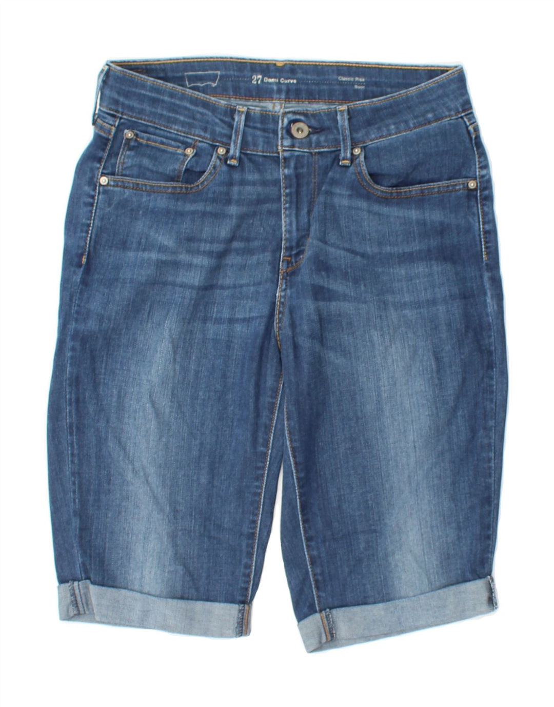 LEVI'S Womens Demi Curve Denim Shorts W27 Small  Blue Cotton Vintage Levi's and Second-Hand Levi's from Messina Hembry 