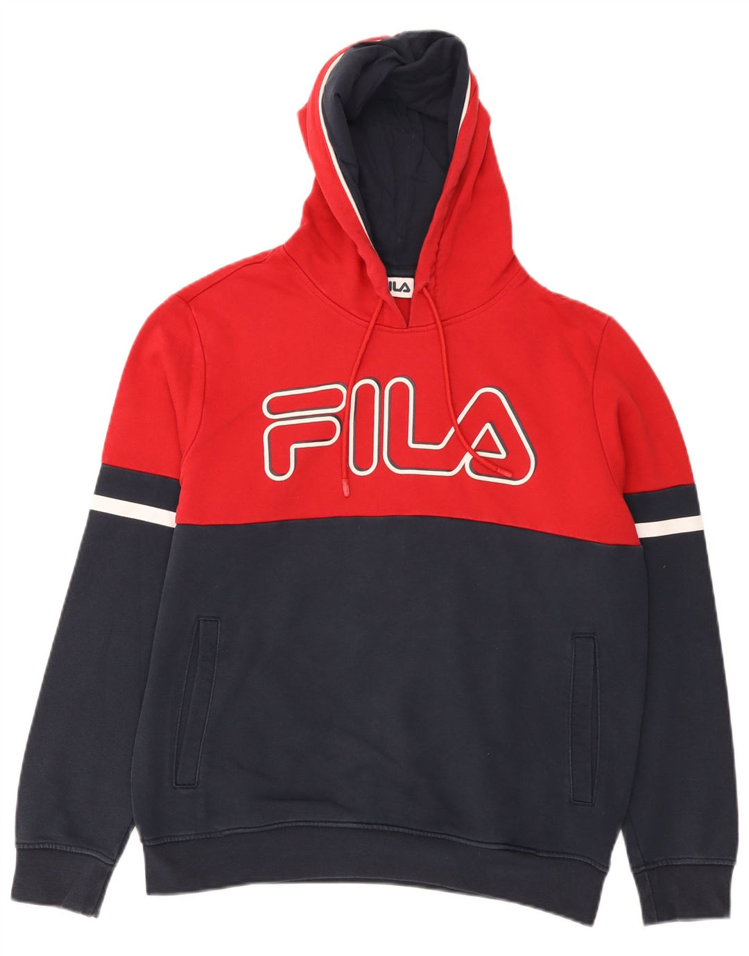 Fila Pull à capuche graphique homme petit rouge colour block