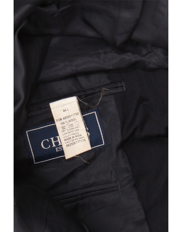 Chaps Veste Blazer 2 Boutons Homme UK 44 2XL Bleu Marine Laine