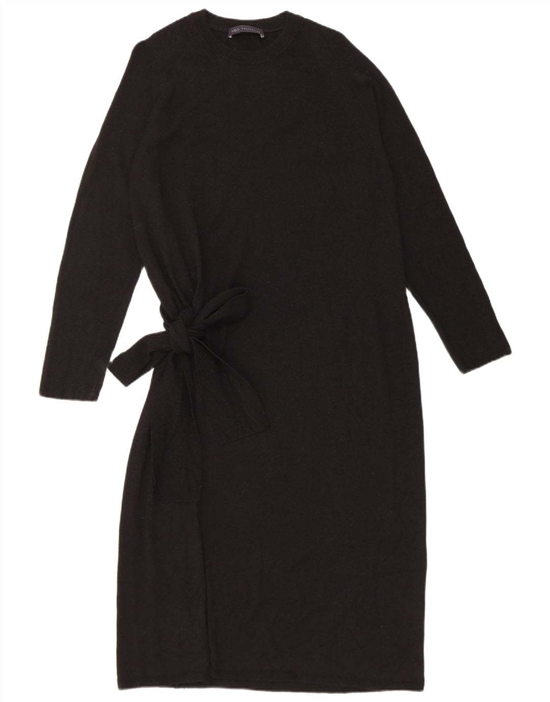 Marks & Spencer Robe pull pour femme UK 12 Laine mérinos noire moyenne