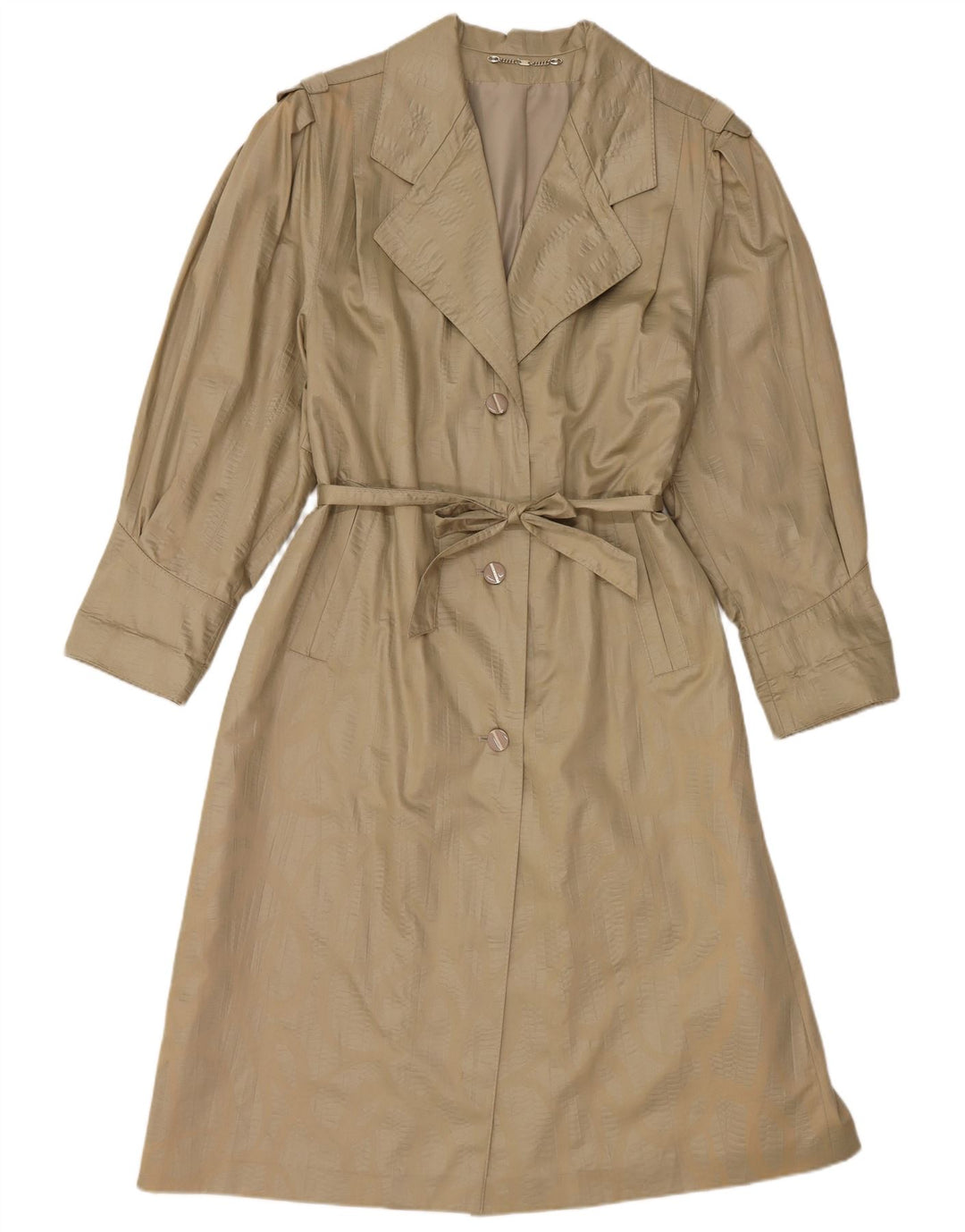 VINTAGE Trench Femme EU 38 Coton Beige Moyen