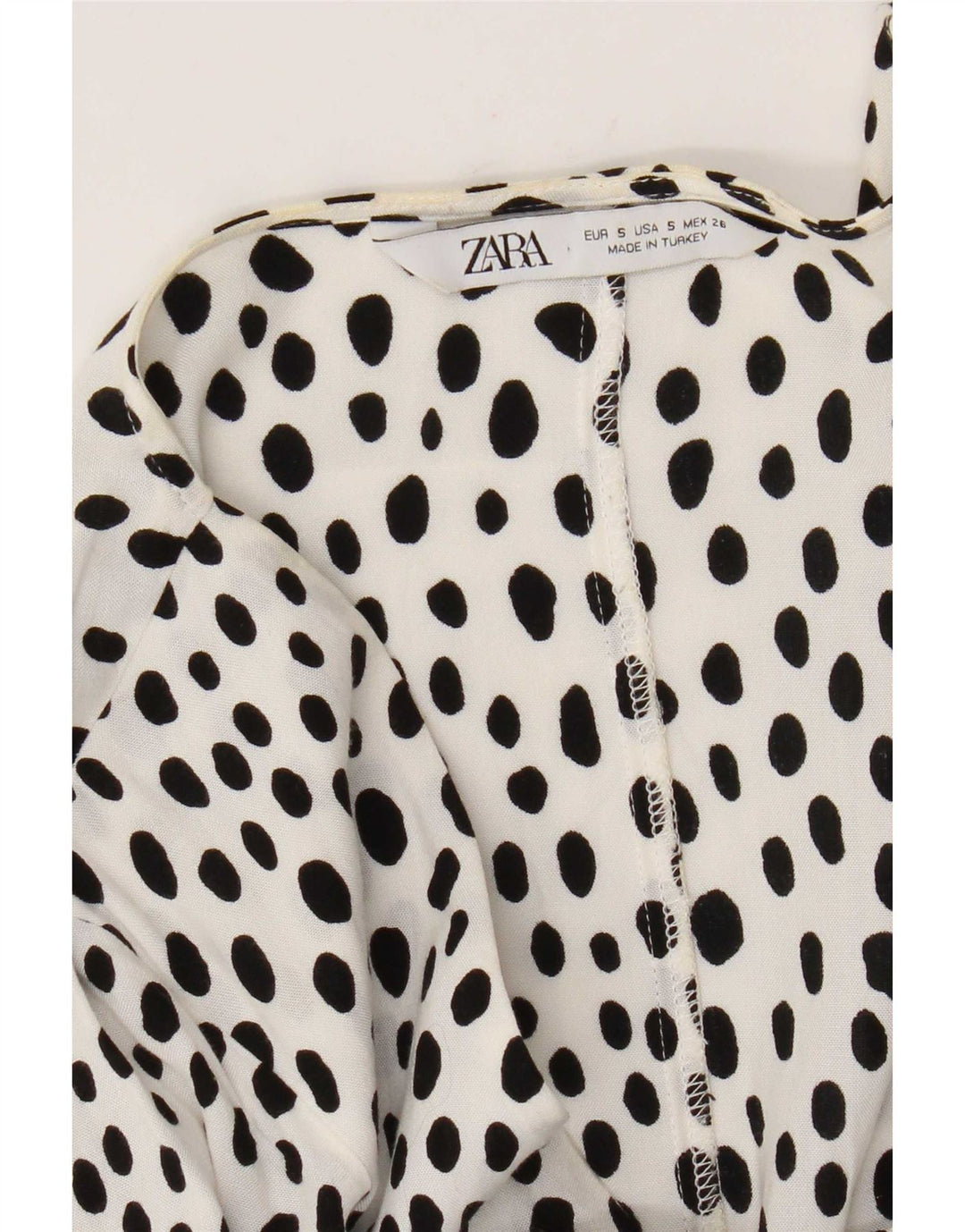 Zara Robe trapèze pour femme UK 10 Petit blanc moucheté