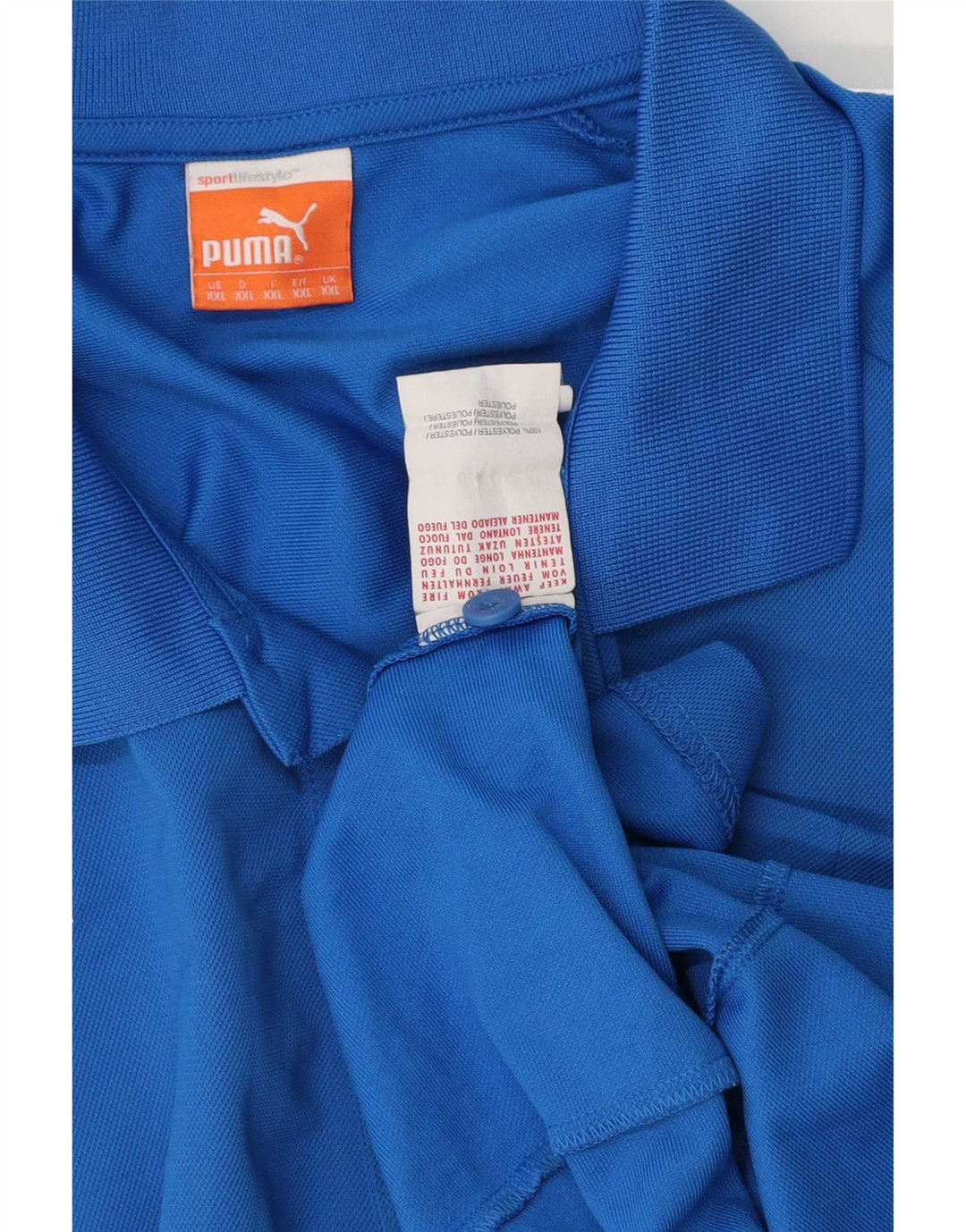 Puma Polo Homme 2XL Bleu Colorblock Polyester