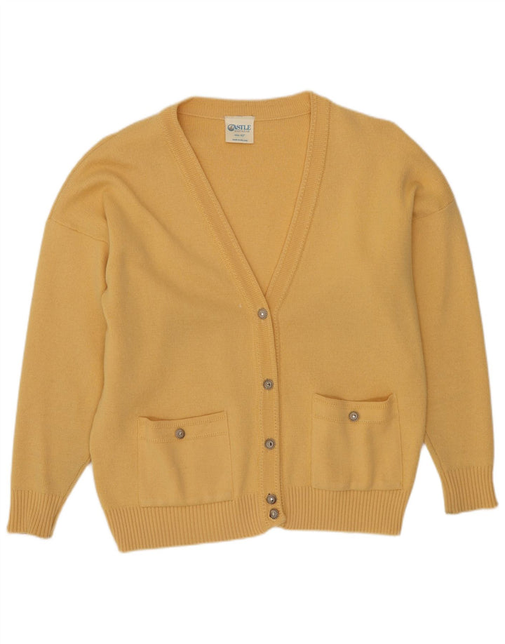 CASTLE Pull Cardigan Femme EU 42 Grand Acrylique Jaune