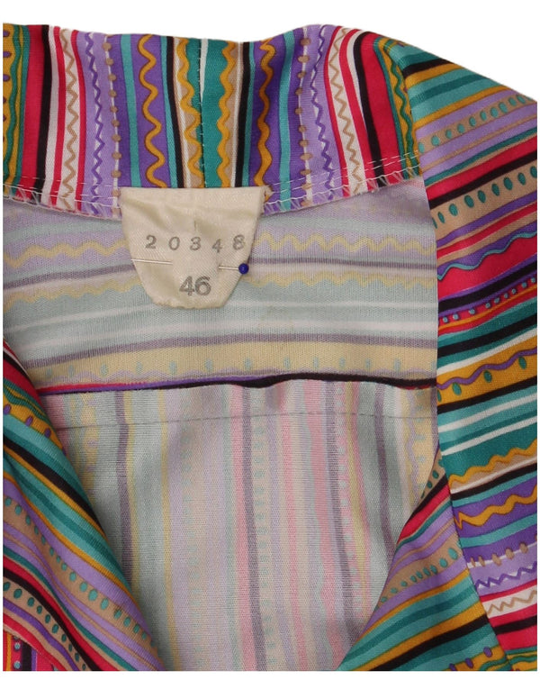 Chemise à manches courtes femme vintage IT 46 Grand rayé multicolore