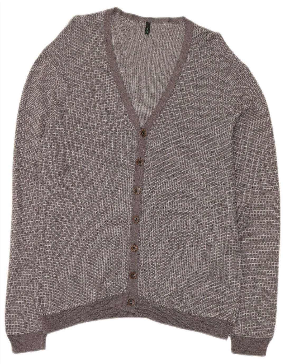 BENETTON Pull Cardigan Femme UK 18 XL Gris Moucheté Viscose