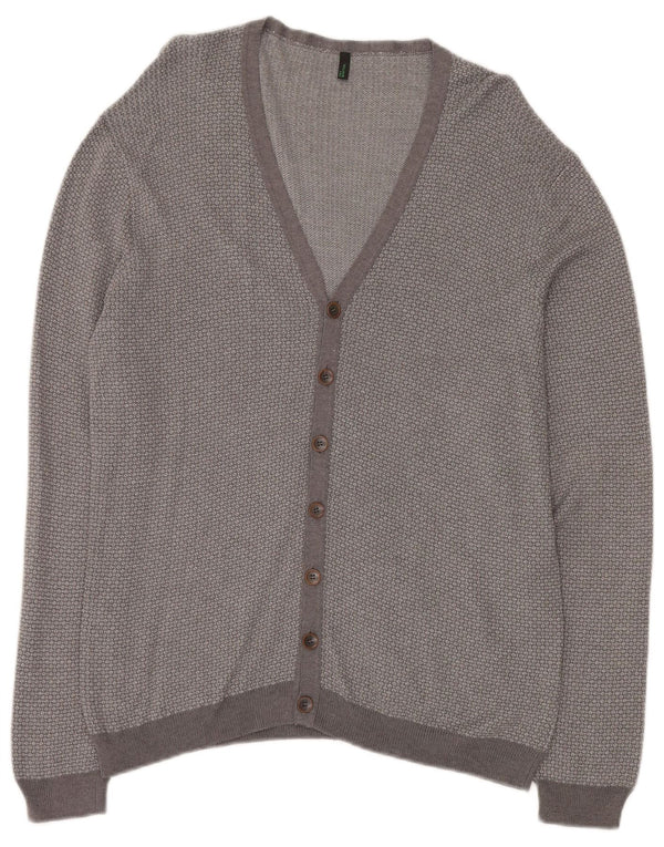 BENETTON Pull Cardigan Femme UK 18 XL Gris Moucheté Viscose