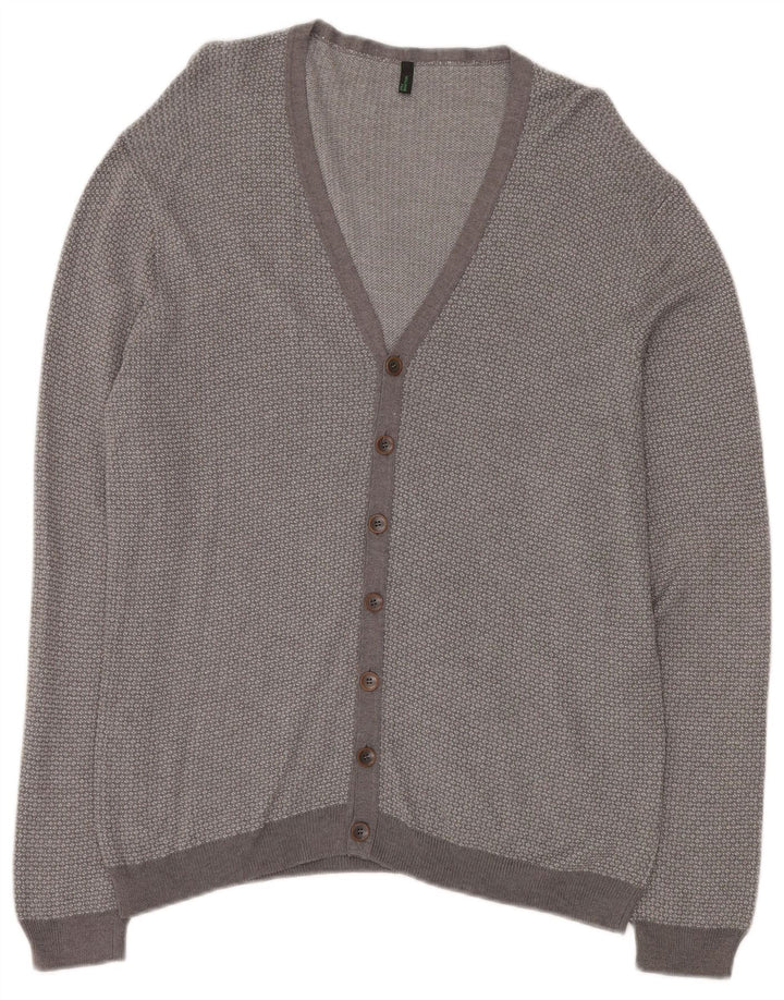 BENETTON Pull Cardigan Femme UK 18 XL Gris Moucheté Viscose