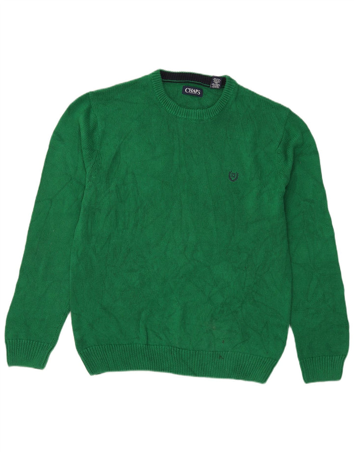 Chaps Pull à col rond pour homme en coton vert Taille L