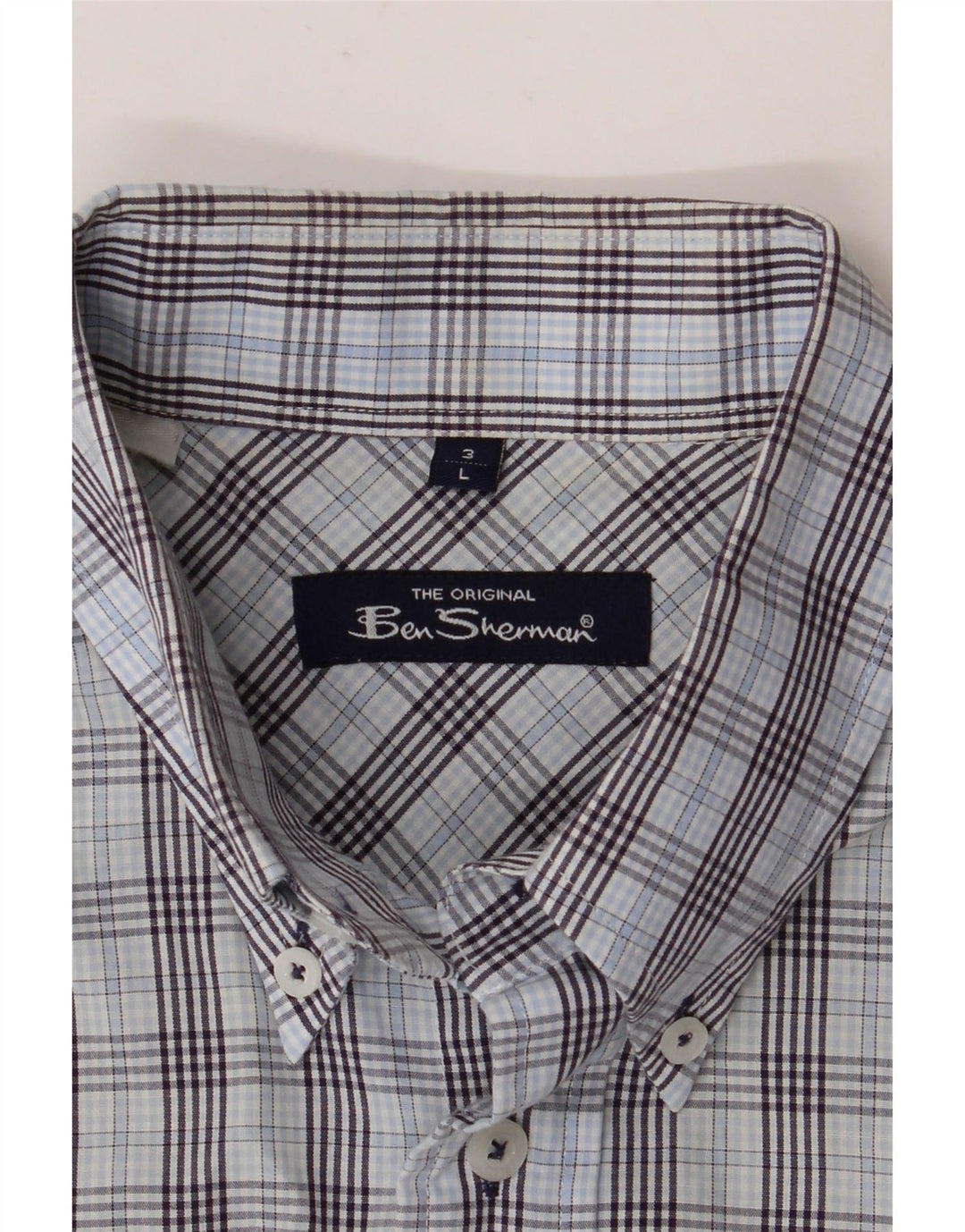 BEN SHERMAN Chemise à manches courtes pour homme à carreaux bleus