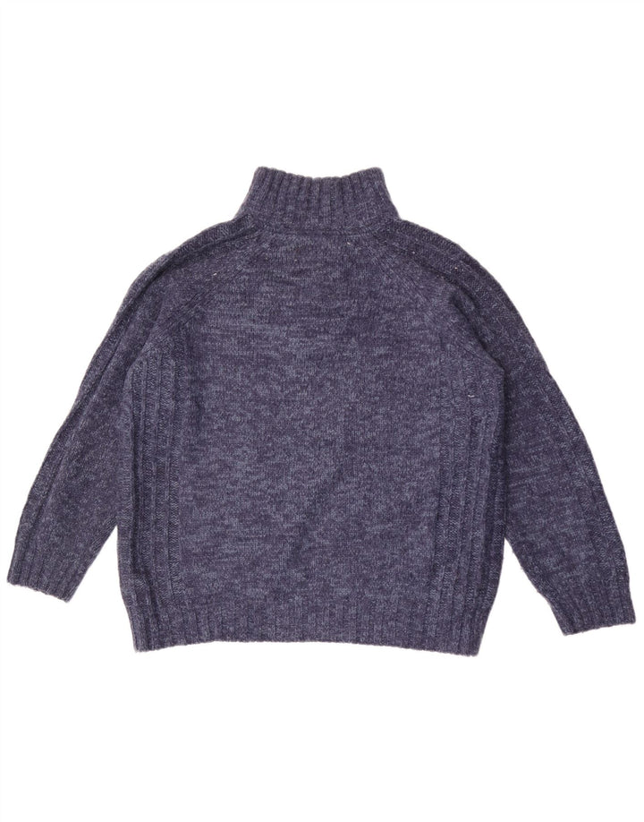 Marks & Spencer Pull coupe classique à col zippé pour homme, grand bleu moucheté