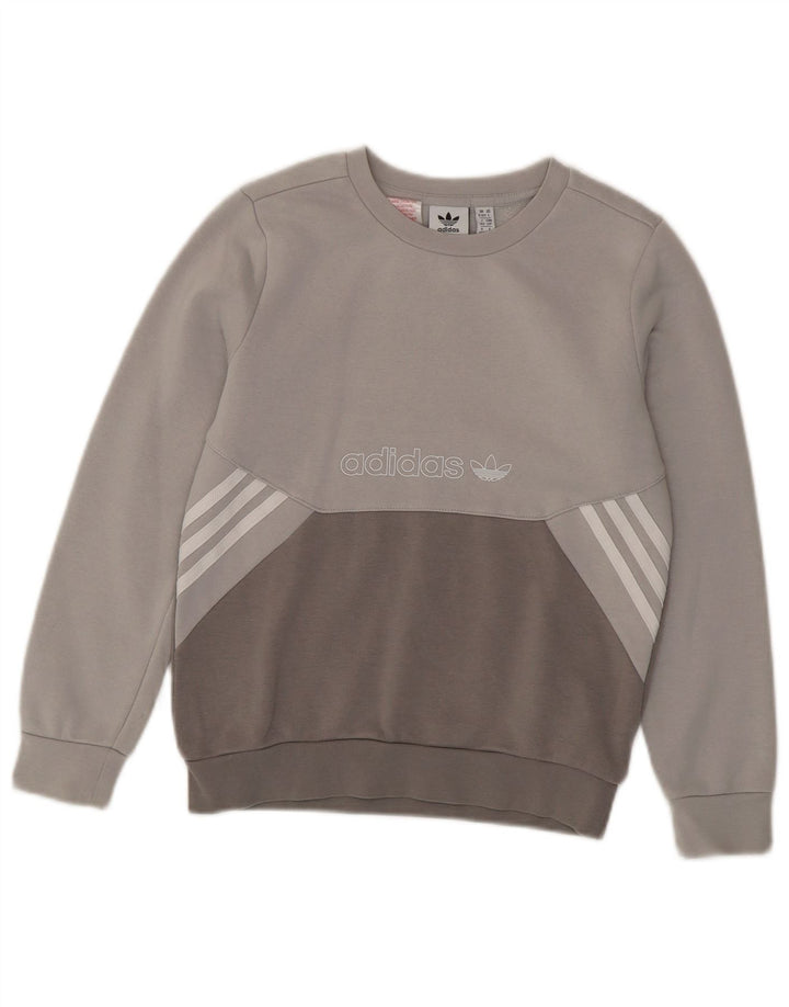 ADIDAS Sweat-shirt graphique pour garçon 9-10 ans Gris Colorblock Coton