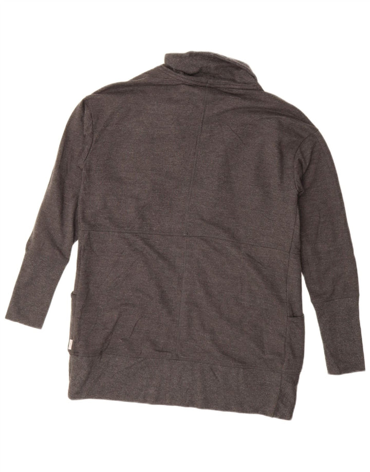 Eddie Bauer Pull cardigan ouvert surdimensionné pour femme UK 10 Petit coton gris