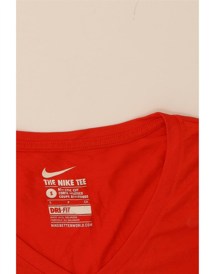 NIKE Womens Athletic Cut T-Shirt Top UK 10 Small Red Vintage Nike and Second-Hand Nike from Messina Hembry 