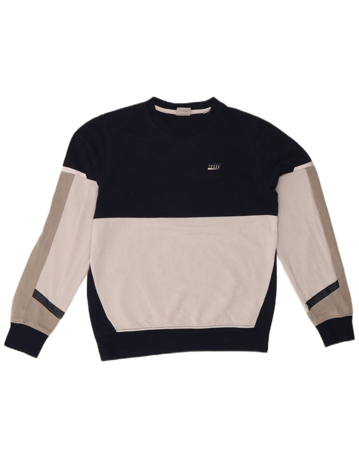 JACK & JONES Sweat-Shirt Homme Petit Bleu Marine Colorblock Coton