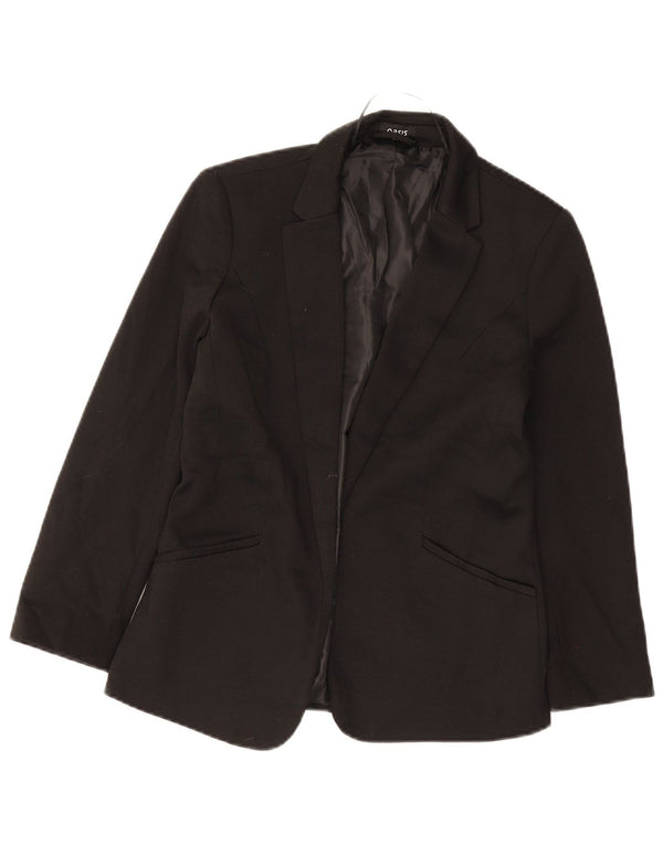 Oasis Veste blazer ouverte pour femme UK 8 Small Noir Polyester