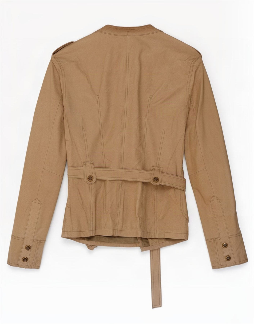 veste en cuir militaire femme vintage IT 48 XL Beige