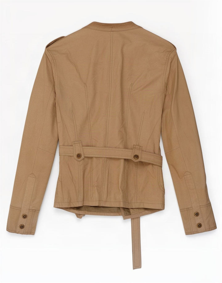 veste en cuir militaire femme vintage IT 48 XL Beige