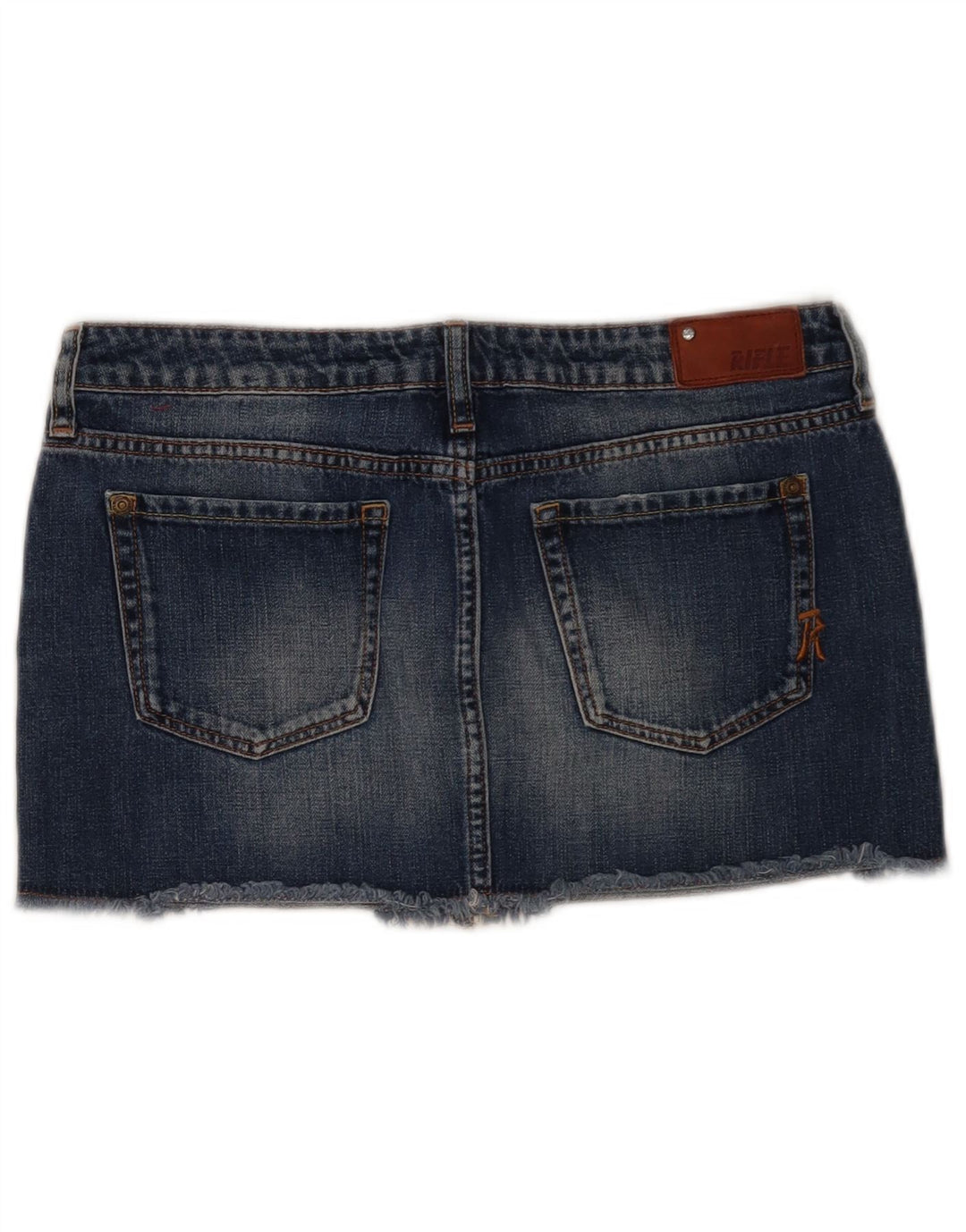 Rifle Femme Mini Jupe En Jean W27 Petit Bleu Coton