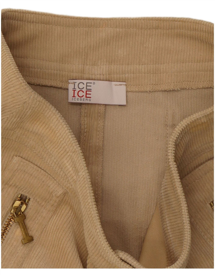 Iceberg Mini jupe en velours côtelé pour femme W28 en coton beige moyen