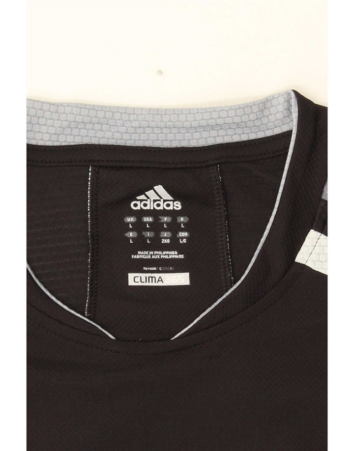 Adidas Hommes Climacool T-Shirt Top Large Noir Colorblock