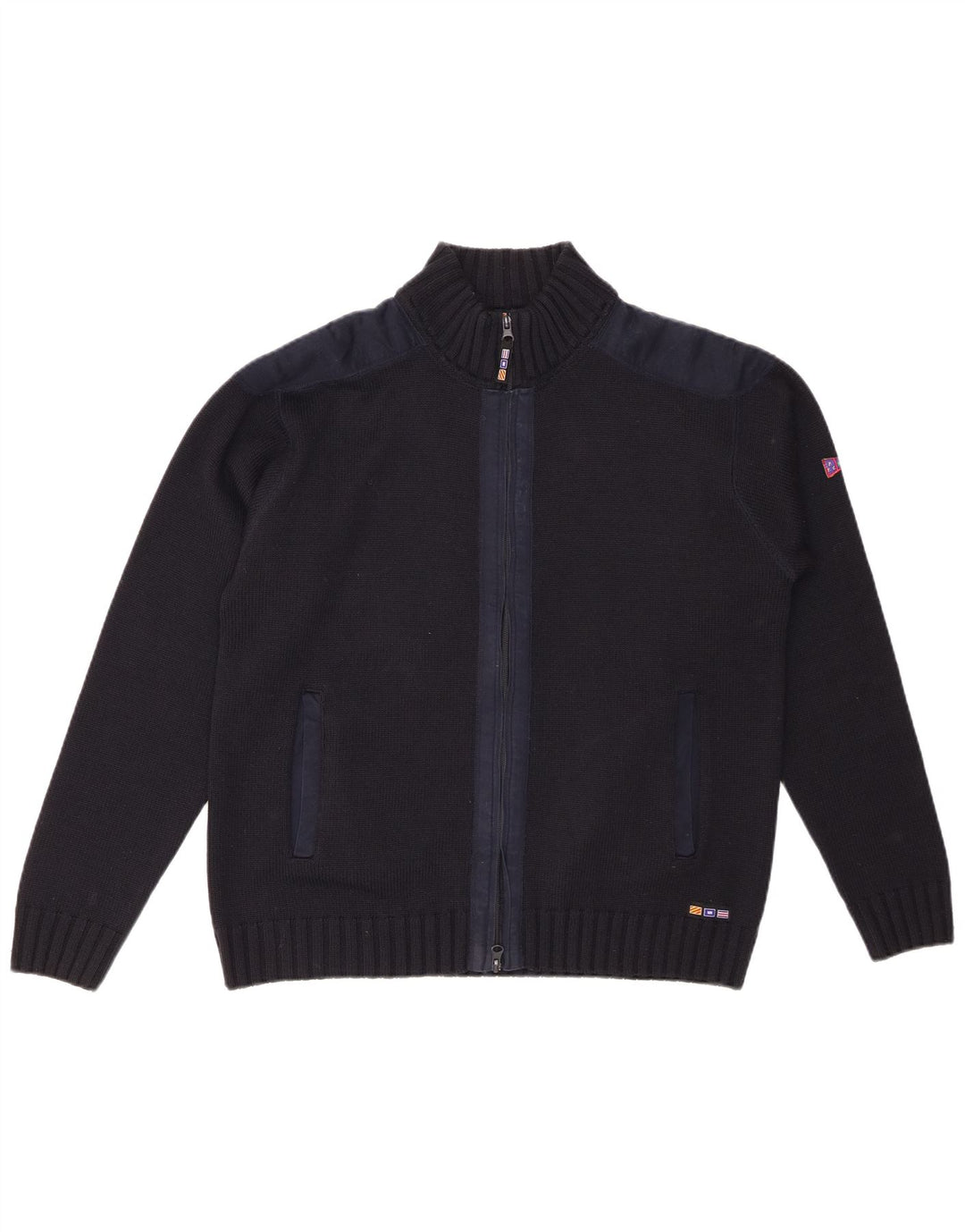 PORTOFINO Pull Cardigan Femme UK 16 Large Laine Noire