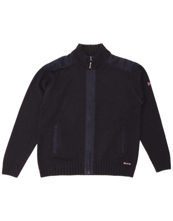 PORTOFINO Pull Cardigan Femme UK 16 Large Laine Noire