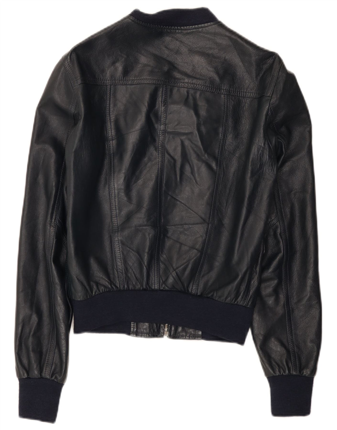 Veste en cuir Imperial Womens UK 12 Cuir bleu marine moyen