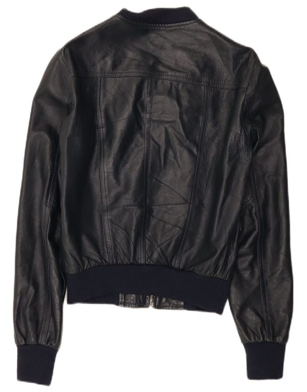 Veste en cuir Imperial Womens UK 12 Cuir bleu marine moyen