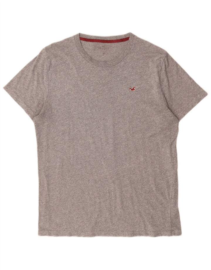 HOLLISTER T-Shirt Homme Gris Moyen Coton