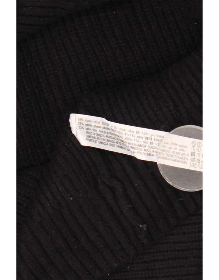Zara Pull à col roulé et épaules dénudées pour femme UK 14 Noir moyen