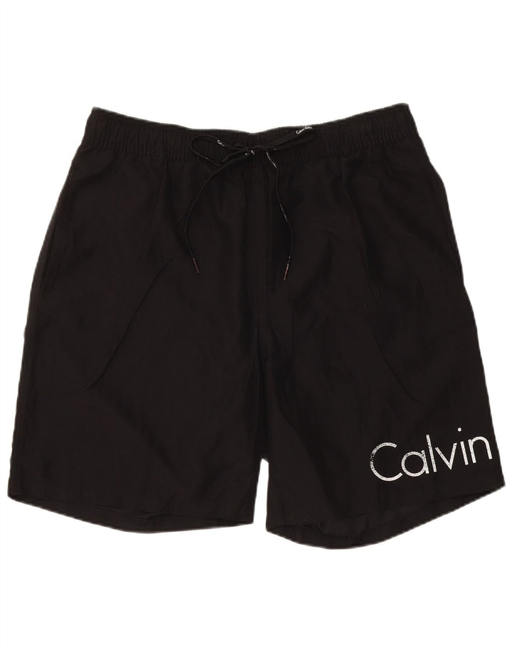 CALVIN KLEIN Short de Bain Graphique Homme Grand Noir Polyester