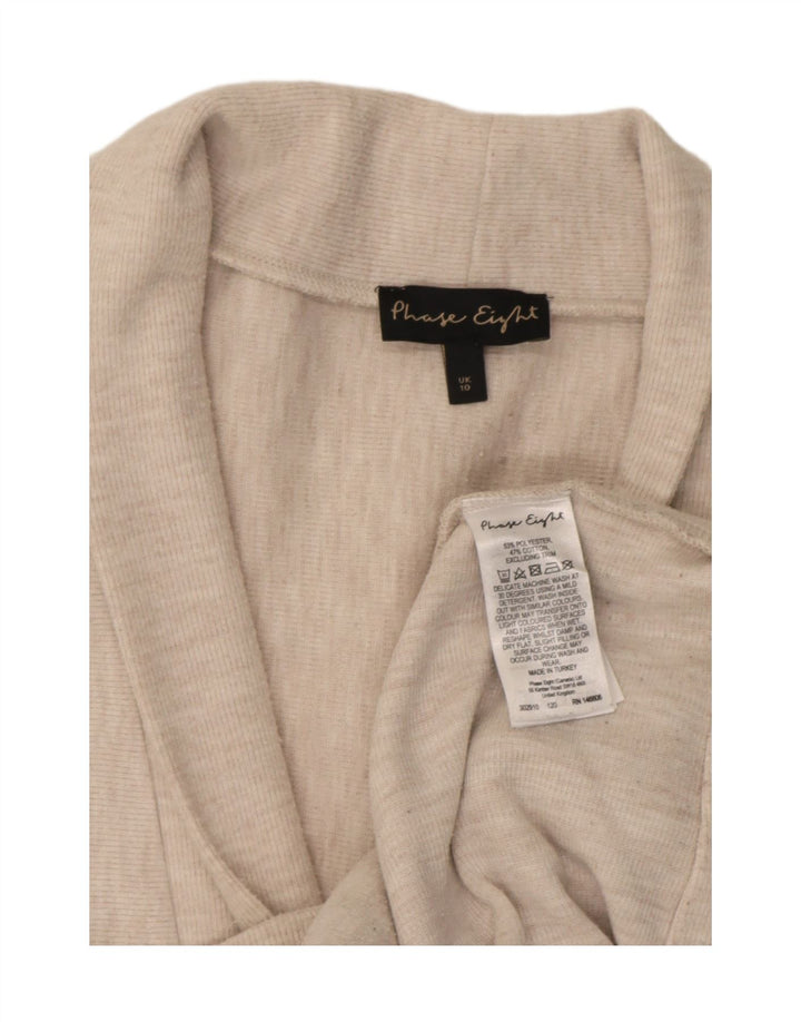 Phase Eight Femmes Wrap Cardigan Pull UK 10 Petit Beige Polyester