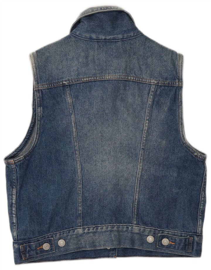Levi's Gilet Crop Denim Femme UK 12 Bleu Moyen Coton