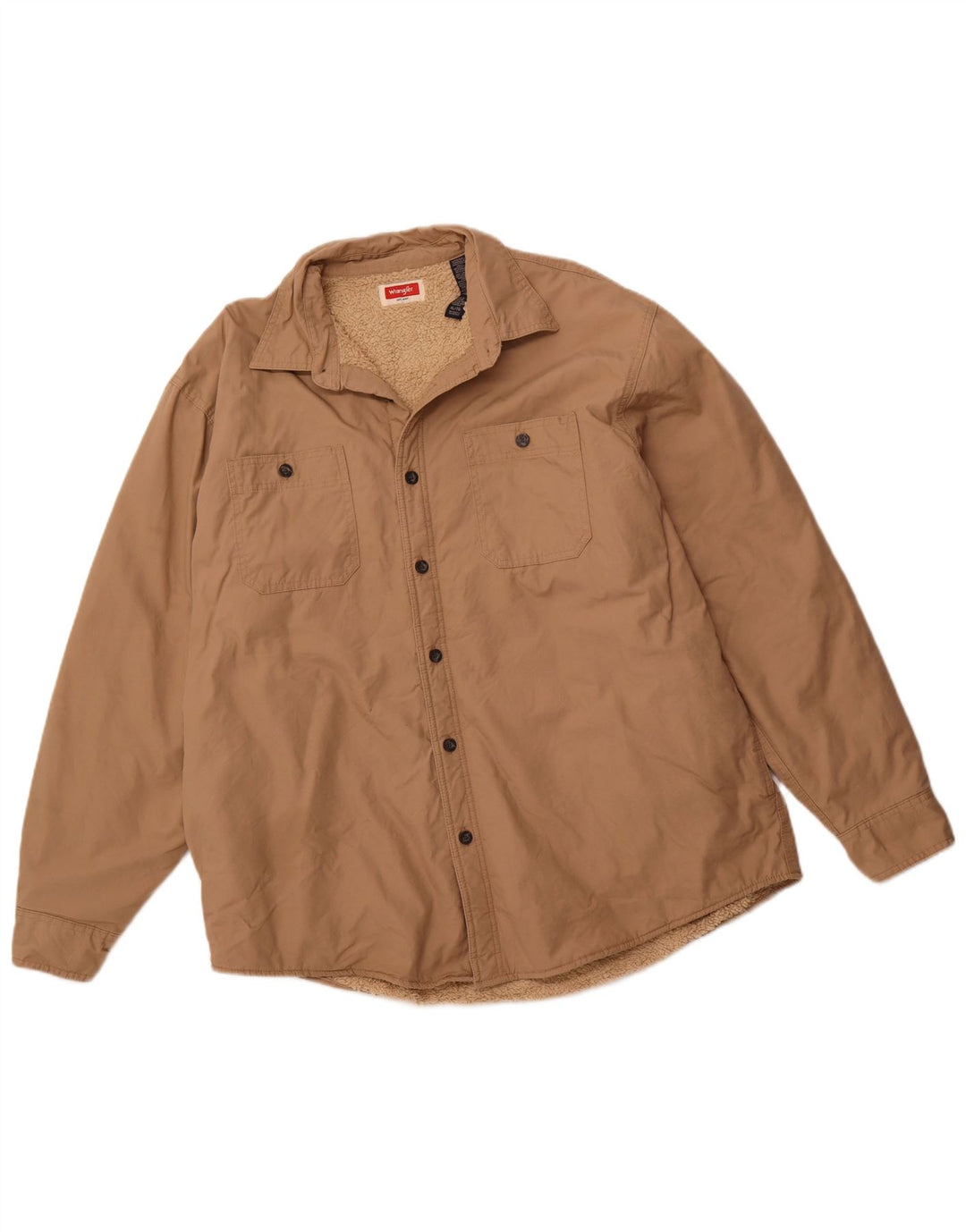 WRANGLER Veste Sherpa Homme UK 42 XL Coton Marron