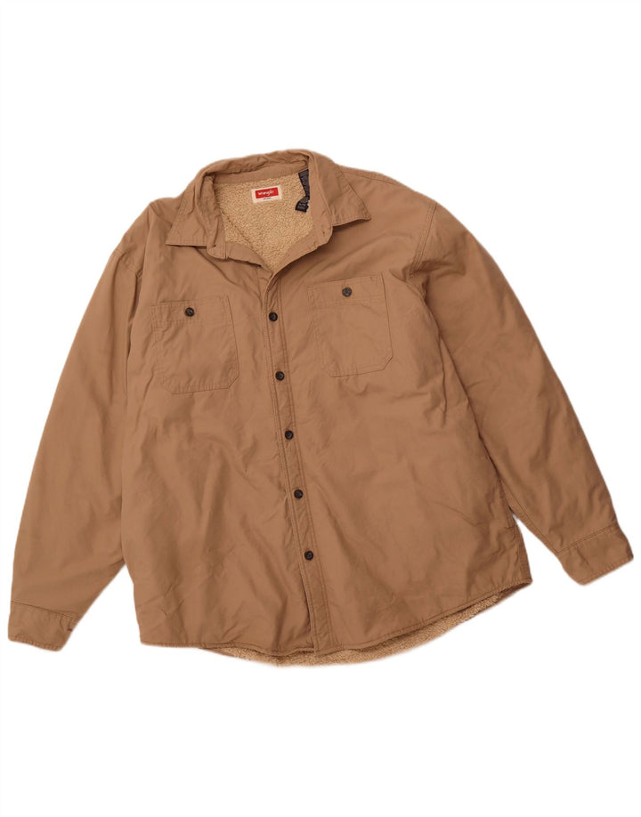 WRANGLER Veste Sherpa Homme UK 42 XL Coton Marron