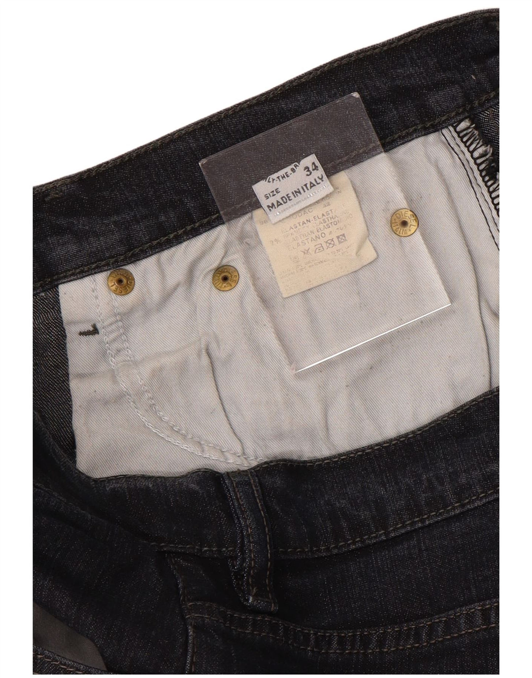 Jean évasé Femme Diesel W34 L32 Bleu Marine Coton