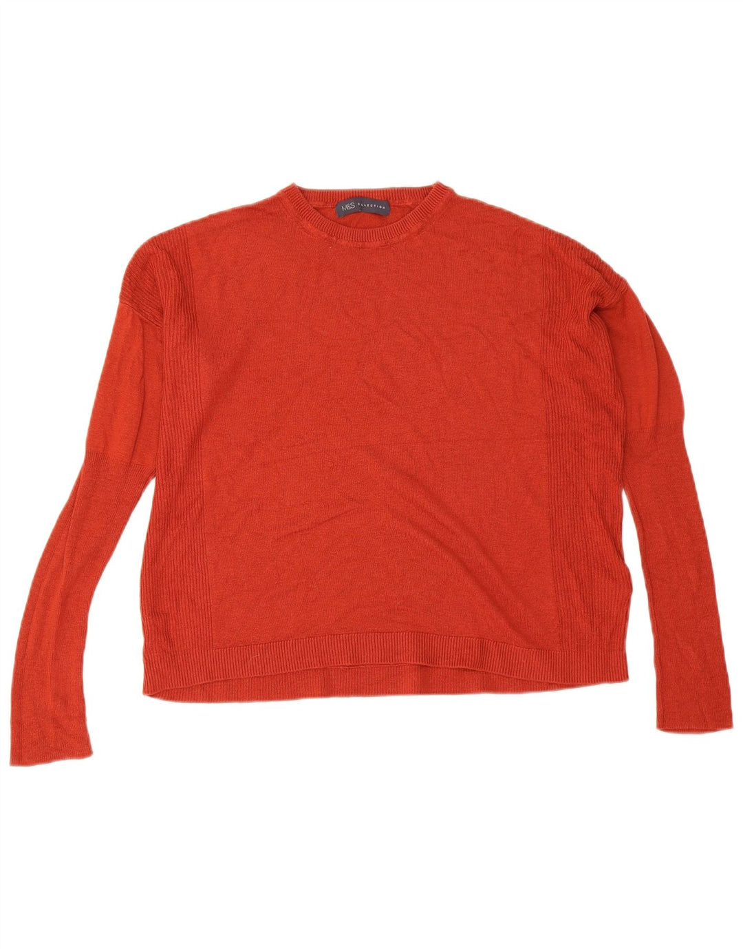 Marks & Spencer Pull court à col rond pour femme Rouge moyen UK 12