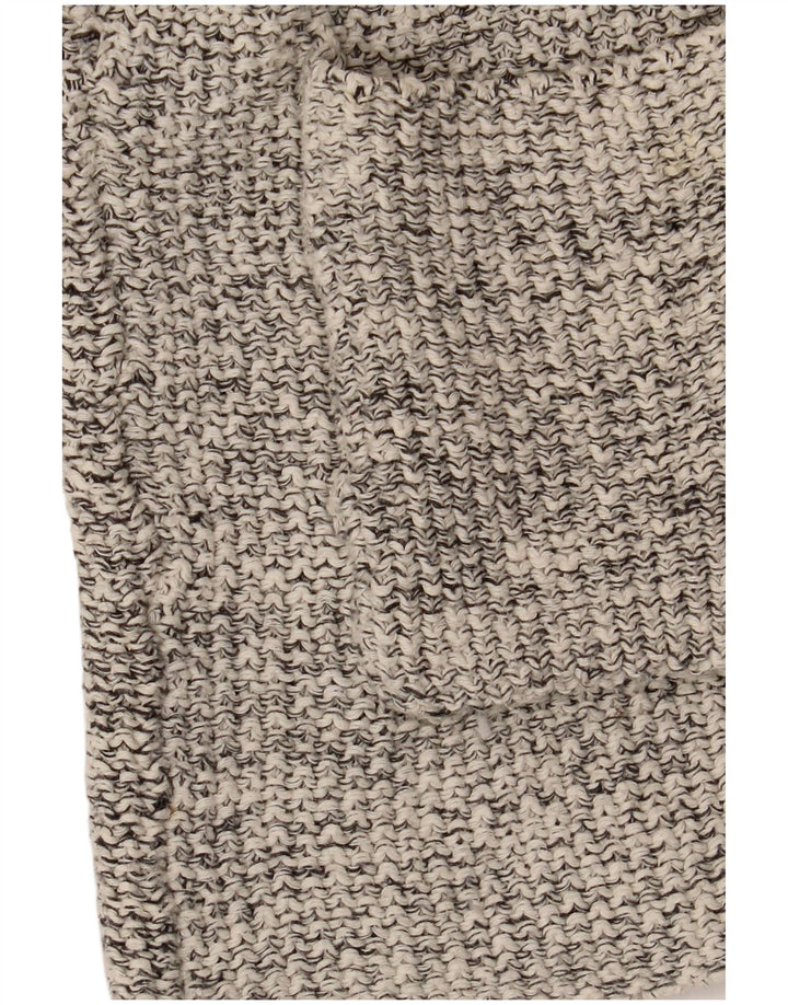 Zara Womens Open Cardigan Sweater UK 14 Gris Moyen Moucheté
