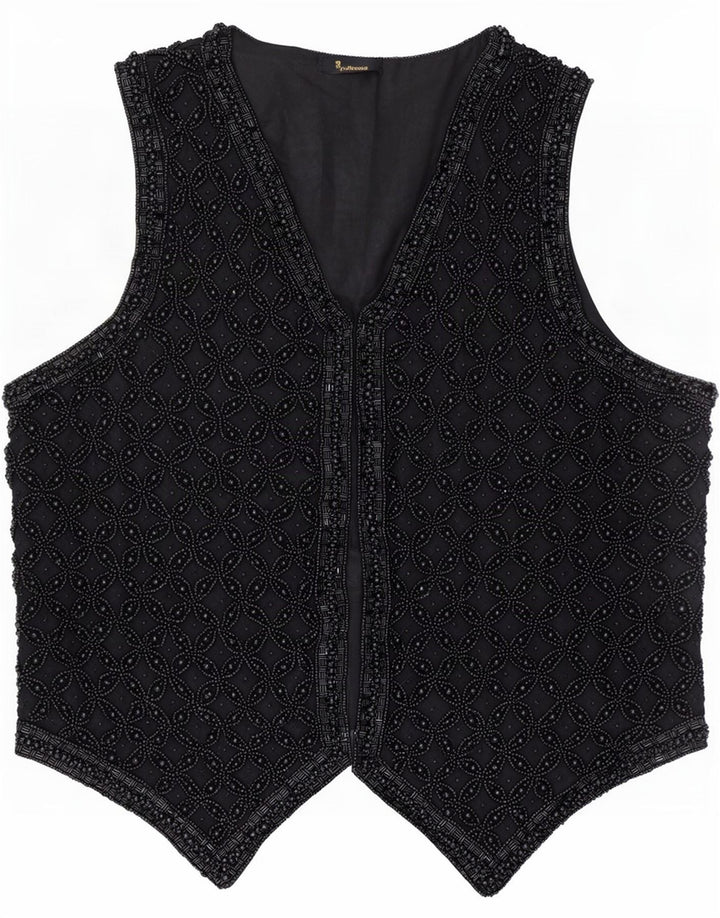 gilet femme vintage UK 14 Moyen Noir