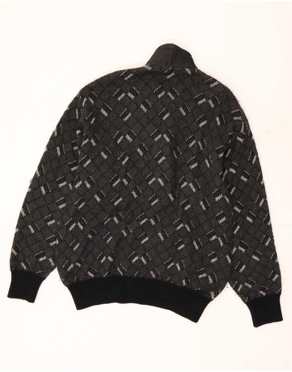 Andrea Celli Pull Col V Homme Gris Moyen Géométrique Mohair